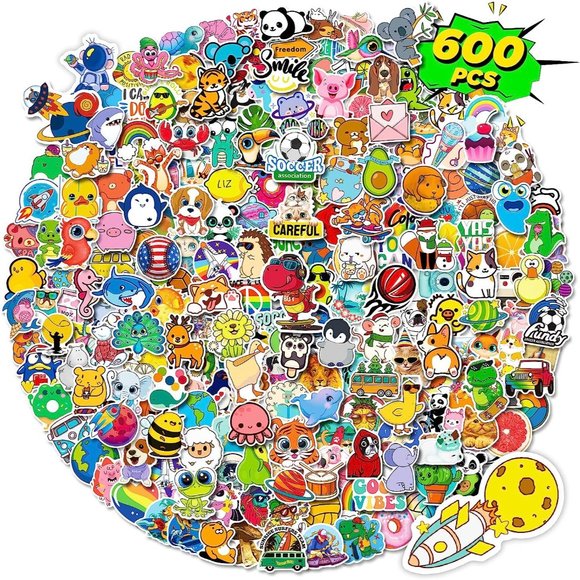 Stickers for Kids 600Pcs Mixed Colorful Cool Stickers for Teens Kids Boys Girls - Picture 2 of 8
